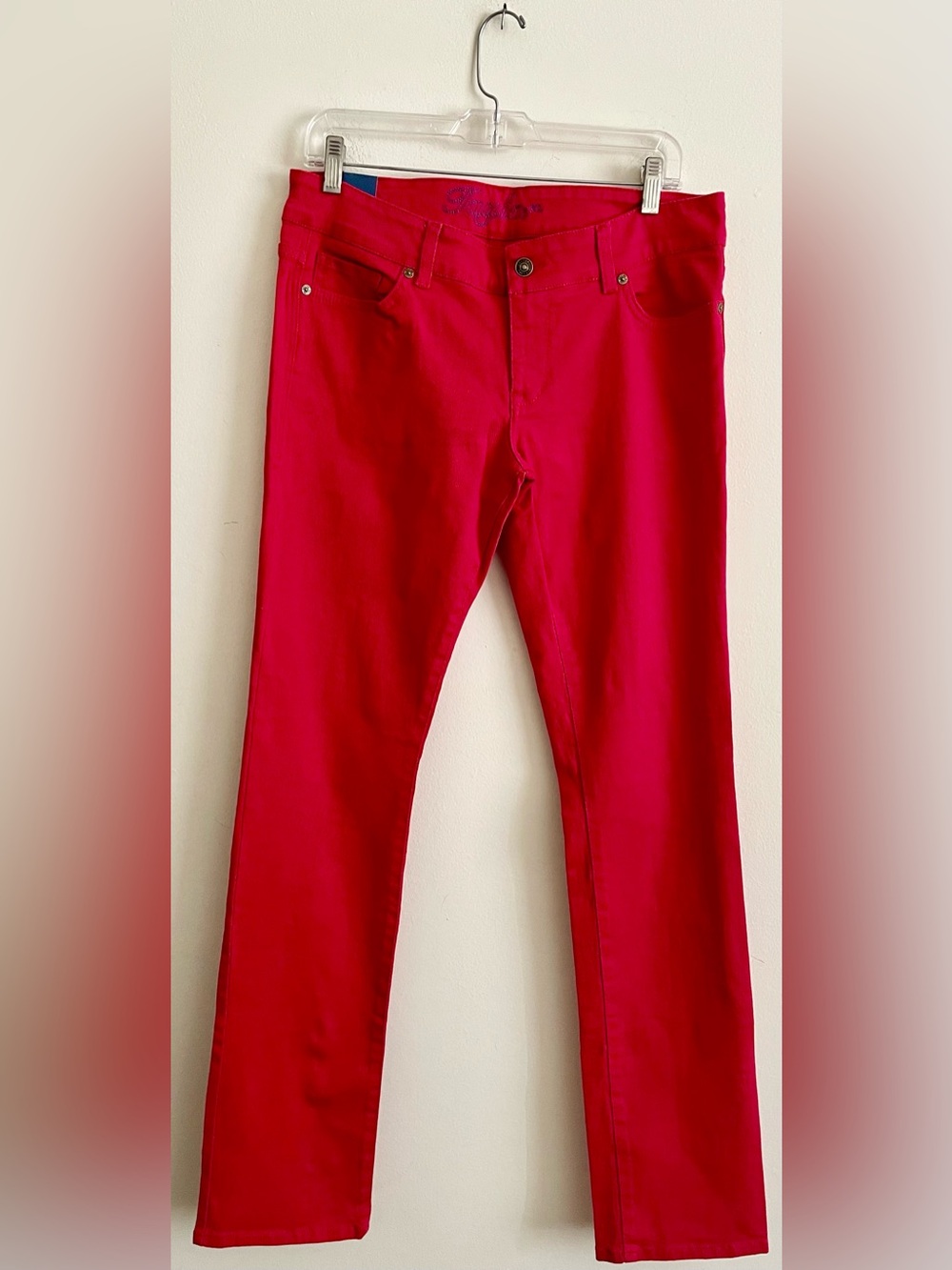 🍓 NWT VINTAGE dELiA*s Bright Red Straight-Leg Jeans 🍓